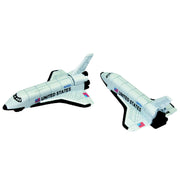 2 shuttles side by side. The shuttles are white with US flag, and "United States" and "NASA" written on both sides.
